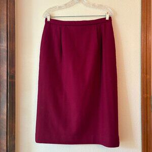 EUC VTG 90s Pendleton 100% Wool Midi Skirt Straight Skirt Pockets Size 14 Red